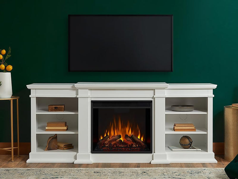 Fresno Electric Fireplace Entertainment Center in White