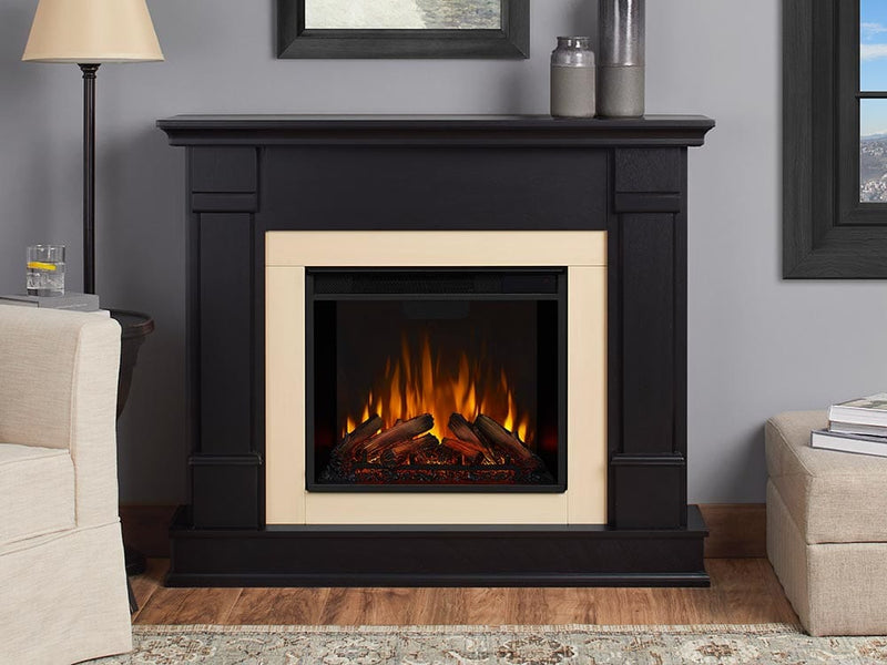 Silverton Electric Fireplace Mantel Package in Black