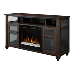 Xavier Electric Fireplace TV Stand in Warm Grainery Brown