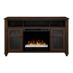 Xavier Electric Fireplace TV Stand in Warm Grainery Brown