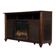 Xavier Electric Fireplace TV Stand in Warm Grainery Brown