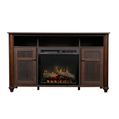 Xavier Electric Fireplace TV Stand in Warm Grainery Brown