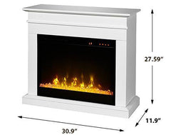 Jasmine Electric Fireplace Mantel Package in White