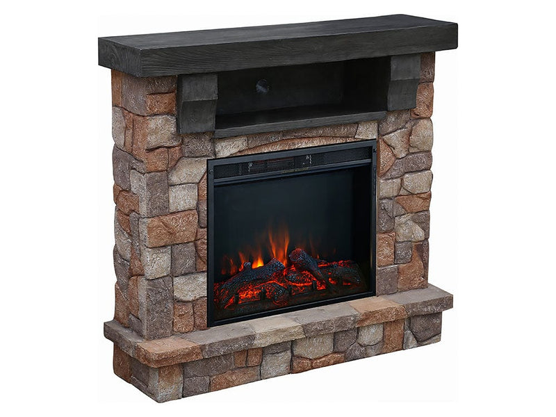 Kinkaid Electric Fireplace Media Cabinet in Stone