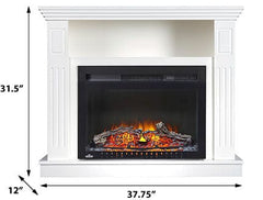 Maddie Electric Fireplace Media Cabinet in White