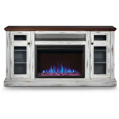 Charlotte Electric Fireplace TV Stand in Antique White