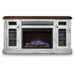 Charlotte Electric Fireplace TV Stand in Antique White