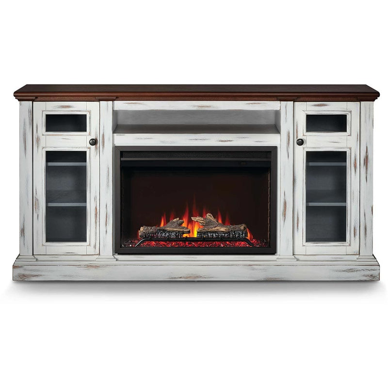 Charlotte Electric Fireplace TV Stand in Antique White