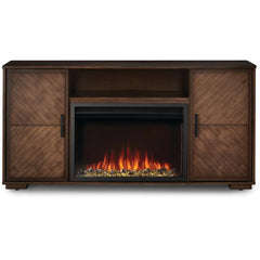 Hayworth Electric Fireplace TV Stand in Rustic Long Board