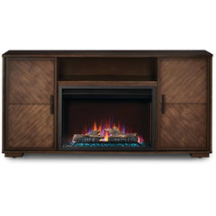 Hayworth Electric Fireplace TV Stand in Rustic Long Board