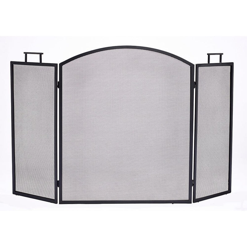 Three Panel Classic Fireplace Screen in Black