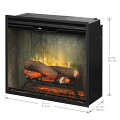 Dimplex 24 Inch Revillusion Deluxe Built-In Electric Fireplace w/ Weathered Concrete