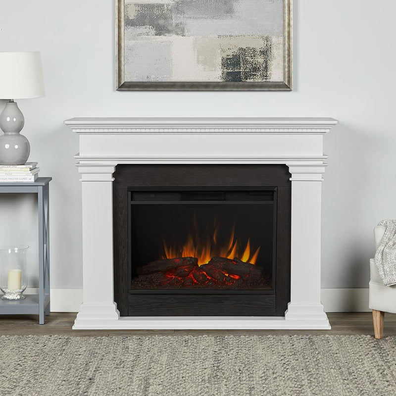 Antero Grand Electric Fireplace Mantel Package in White