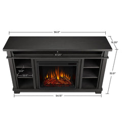 Belford Electric Fireplace Media Console in Gray