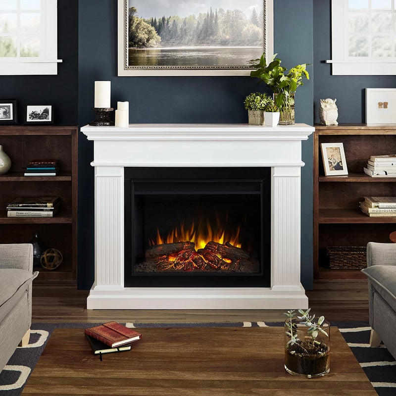 Centennial Grand Electric Fireplace Mantel Package in White