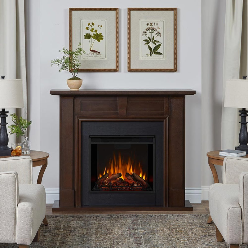 Granby Electric Fireplace Mantel Package in Dark Walnut