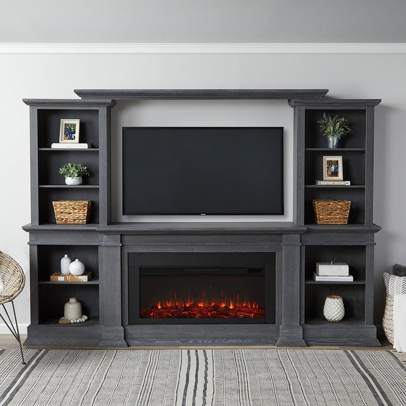 Monte Vista Electric Fireplace Entertainment Center in Antique Gray