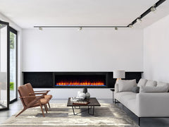 SimpliFire 72-in Allusion Platinum Wall Mount Electric Fireplace