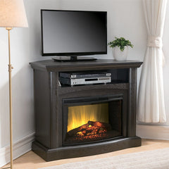 Bailey Wall/Corner Electric Fireplace Media Console in Dark Gray Oak