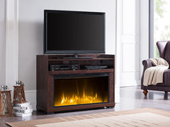 James Electric Fireplace Media Cabinet in Antique Cherry