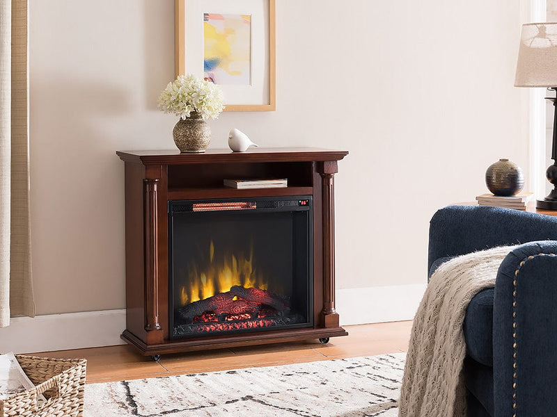 Ashland Infrared Electric Fireplace Heater in Burnished Cherry