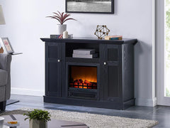 Barclay Electric Fireplace Media Cabinet in Black Oak