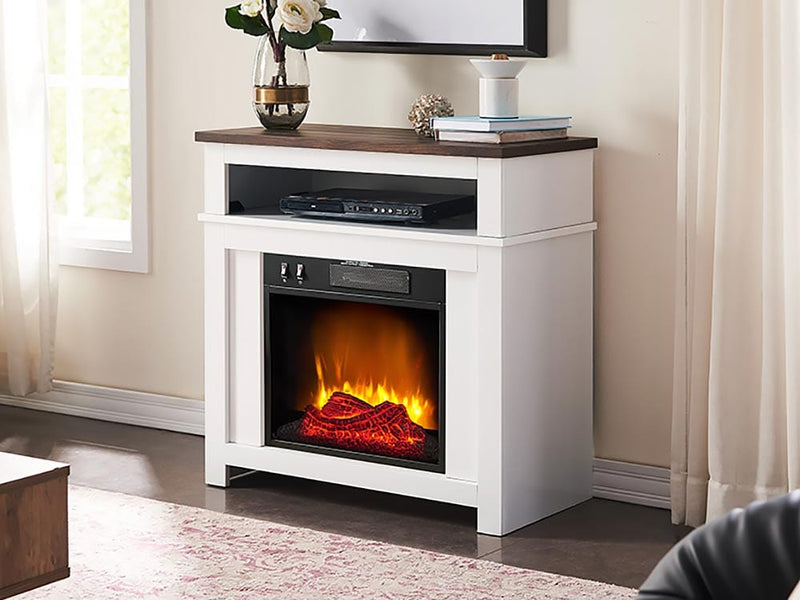 Connor Electric Fireplace Media Cabinet in Two-Tone