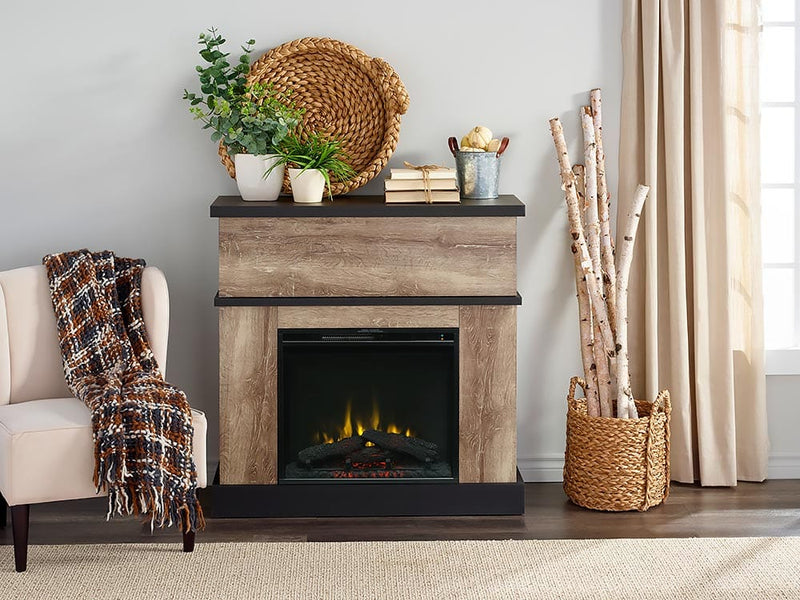 Sarah Electric Fireplace Mantel Package in Distressed Oak