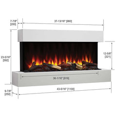 SimpliFire Format Floating Mantel Wall Mount Electric Fireplace