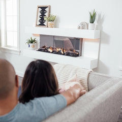 SimpliFire Format Floating Mantel Wall Mount Electric Fireplace