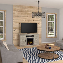 Killian Electric Fireplace Media Console in Ashland Pine