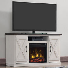 Killian Electric Fireplace Media Console in Two-Tone