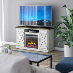 Killian Electric Fireplace Media Console in Two-Tone