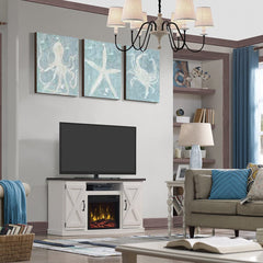 Killian Electric Fireplace Media Console in Two-Tone