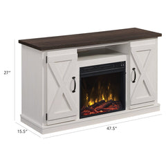 Killian Electric Fireplace Media Console in Two-Tone