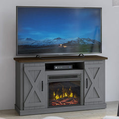 Killian Electric Fireplace Media Console in Huron Gray