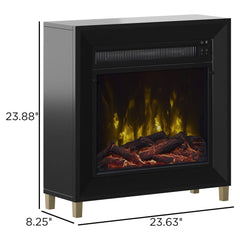 Dorrance Electric Fireplace Mantel Package in Black