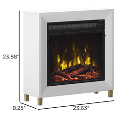 Dorrance Electric Fireplace Mantel Package in White