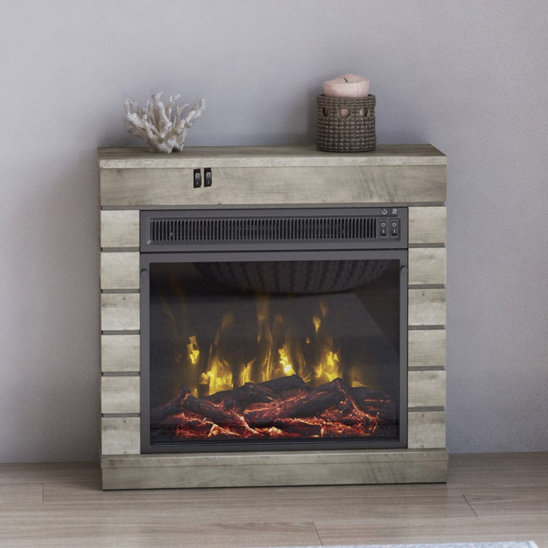 Harlan Electric Fireplace Mantel Package in Valley Pine