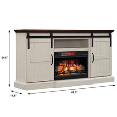 Hogan Electric Fireplace TV Stand in Weathered White - 26MM90273-W476