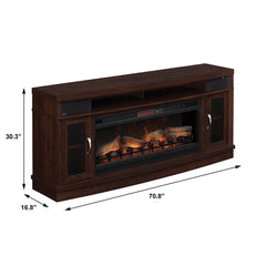 Deerfield Electric Fireplace Entertainment Center in Antique Brown Cherry - 42MMS90151-PC84