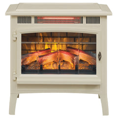 Duraflame 3D Cream Infrared Electric Fireplace Stove with Remote Control