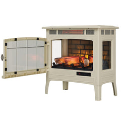 Duraflame 3D Cream Infrared Electric Fireplace Stove with Remote Control