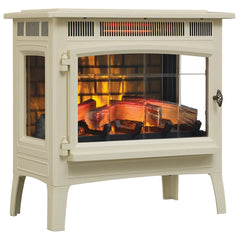 Duraflame 3D Cream Infrared Electric Fireplace Stove with Remote Control