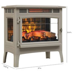 Duraflame 3D French Grey Infrared Electric Fireplace Stove with Remote Control