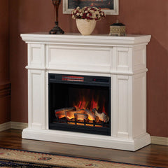 Artesian Infrared Electric Fireplace Mantel Package in White - 28WM426-T401