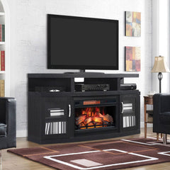 Cantilever Infrared Electric Fireplace Media Cabinet in Embossed Oak - 26MM5508-NB04