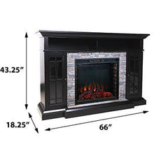 Bennett Infrared Electric Fireplace TV Stand in Farmhouse Ebony