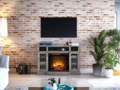 Fremont Infrared Electric Fireplace Media Console in Gray Ash