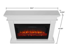 Beau Infrared Electric Fireplace Mantel Package in White